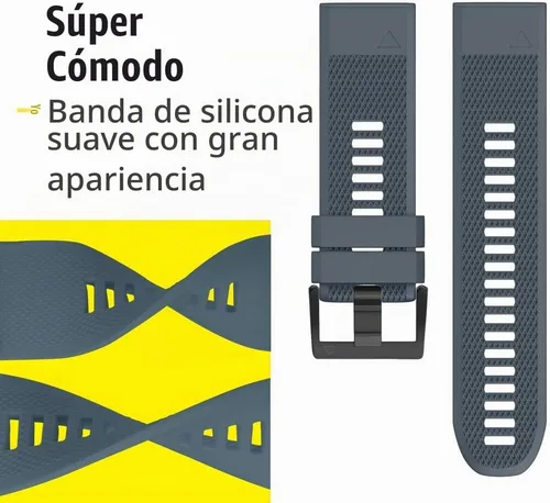 Vista 3 de ANCOOL para Banda de reloj Fenix 5/6/7 de 22mm de silicona suave Compatible con Garmin Fenix 5 Plus/6 Pro/8 47mm/7 Pro/Approach S60/S62
