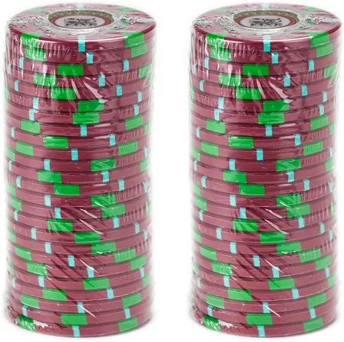 Vista 2 de Claysmith Gaming The Mint Poker Chip Heavy 0.48 oz Clay Composite - Paquete de 50 ($5 rojo)