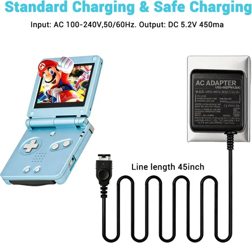Vista 7 de Xahpower Cargador para Gameboy Advance SP, adaptador de CA para Nintendo NDS y Game Boy Advance SP Systems cargador de energía, cargador de viaje