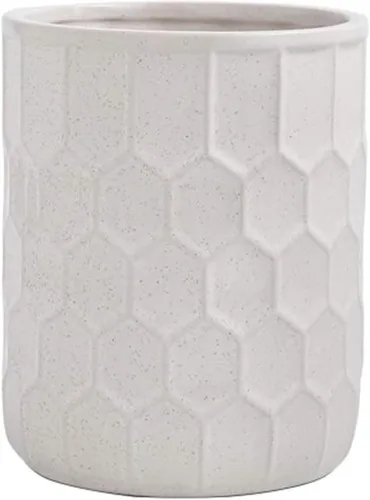 Vista 7 de Macetas de cerámica con forma de panal recto para suculentas, macetas modernas geométricas de cerámica para plantas, jarrón decorativo