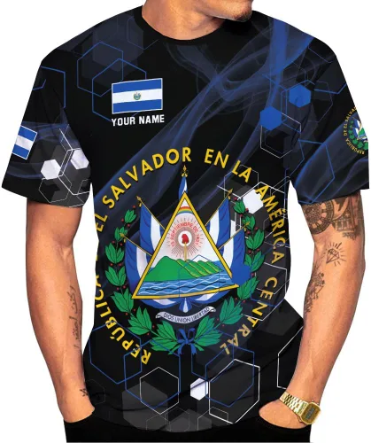 Vista 19 de Ligthuy - Camisa de El Salvador con nombre personalizado 3D, camiseta con la bandera de El Salvador para hombres y mujeres, camisetas unisex S-5XL
