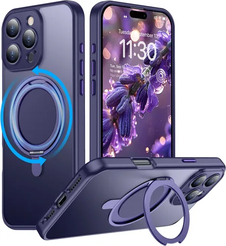 Vista 23 de Magnética para iPhone 12 e iPhone 12 Pro Funda, [con Soporte de Anillo Magnético Invisible Giratorio 360°][A Prueba de Golpes][Compatible