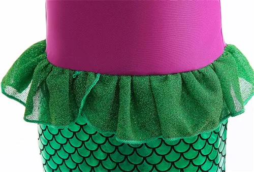Vista 4 de Disfraz de sirena para niñas 2023, vestido de fiesta de princesa sirena