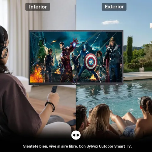 Vista 2 de SYLVOX Nueva TV inteligente para exteriores de 43”, Rendimiento impermeable superior, Acabado mate mejorado para efecto antirreflejos mejorado