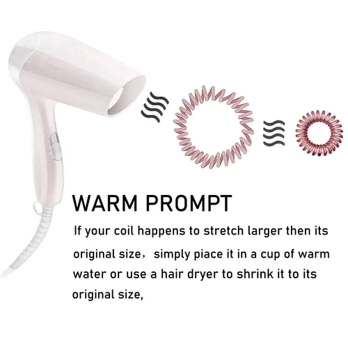 Vista 3 de Bandas para el cabello, paquete de 17 unidades, espirales, sin arrugas, multicolor, impermeable, cable de teléfono, accesorios para niña y mujer