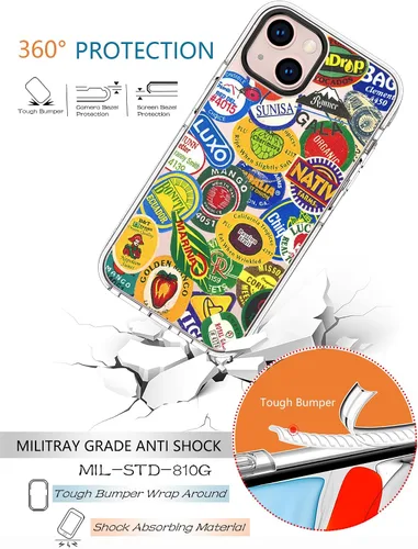 Vista 5 de Funda para teléfono compatible con iPhone 13, protección contra caídas que absorbe los golpes, funda protectora de TPU suave y transparente diseñada