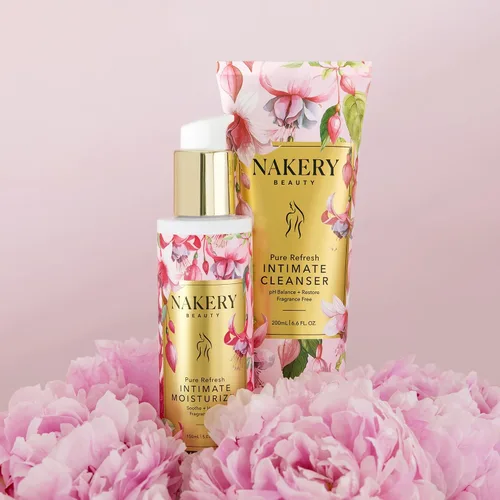 Vista 7 de Nakery Intimate Wash - Limpiador vaginal equilibrado con pH para mujer, lavado femenino hidratante con aloe y ácido hialurónico, lavado vaginal