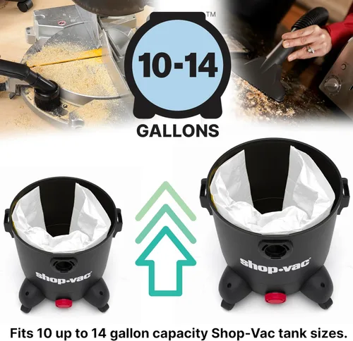 Vista 6 de Bolsa de filtro colección desechable Shop-Vac 9066200, de 10 – 14 galones, 3