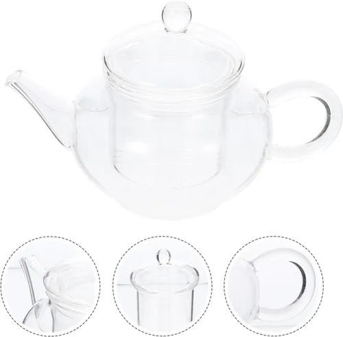 Vista 5 de Tetera de vidrio resistente con infusor 8.5 fl oz Tetera perfumada resistente al calor para té de hierbas