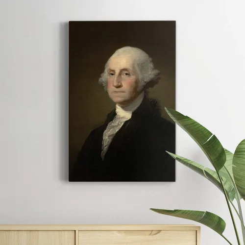 Vista 5 de Renditions Gallery George Washington - Arte de pared de retrato presidental, decoración en lienzo de alta calidad con envoltura de galería, listo
