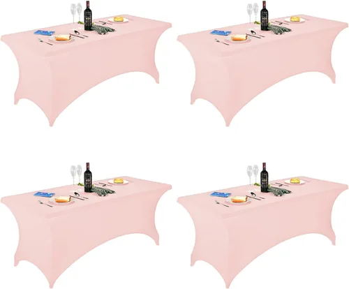 Vista 124 de FORLIFE - Funda de mesa de elastano, mantel ajustado de 4 pies para mesas rectangulares, funda elástica para patio, universal para bodas, banquetes