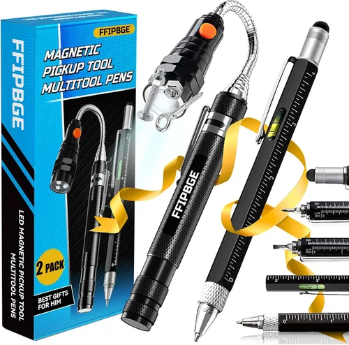 Vista 9 de Juego de 5 herramientas magnéticas FFIPBGE, varilla de recogida de 1lb y 15lb, herramienta magnética de recogida con linterna, espejo de inspección