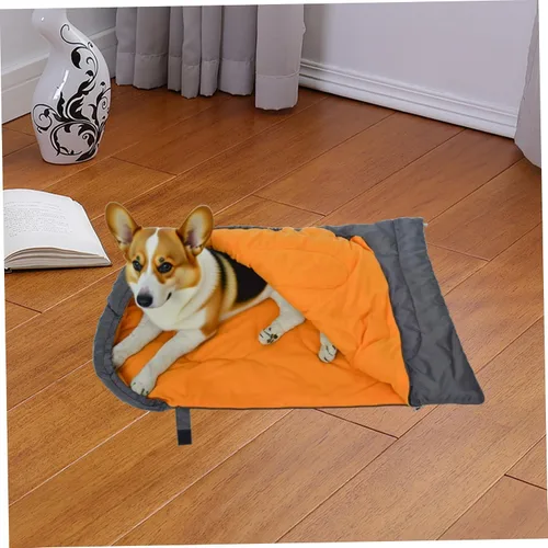 Vista 2 de Dog Sleeping Bag 45x29in Warm Soft Cat Sleeping Bag Portable Covered Dog Bed for Indoor Outdoor Covered Bed