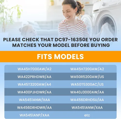 Vista 7 de ACTUALIZA WA50R5200AW/US, WA50R5400AV/US WA45H7000AW/A2 WA422PRHDWR/AA Barras de suspensión para lavadora Compatibles con Samsung WA45H7200AW Blanco