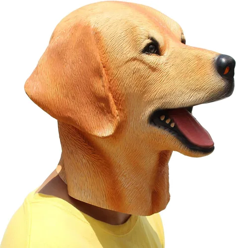 Vista 4 de PartyHop - Máscara Labrador - Máscara de látex para cabeza de perro de Halloween