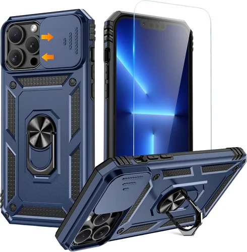 Vista 33 de Goton Funda para iPhone 14 Plus con Protector de Pantalla - Funda con Cubierta Deslizante para Cámara con Soporte de Anillo, Resistente de Grado