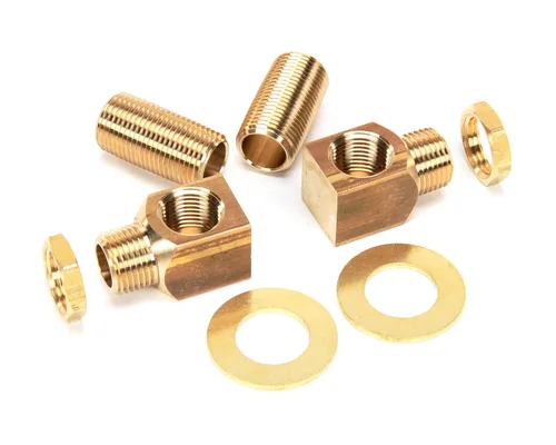 Vista 3 de T&S Brass B-0230-K Kit de Instalación para Grifos Estilo B-0230. Dos codos cortos, pezones, tuercas de seguridad y arandelas que proporcionan
