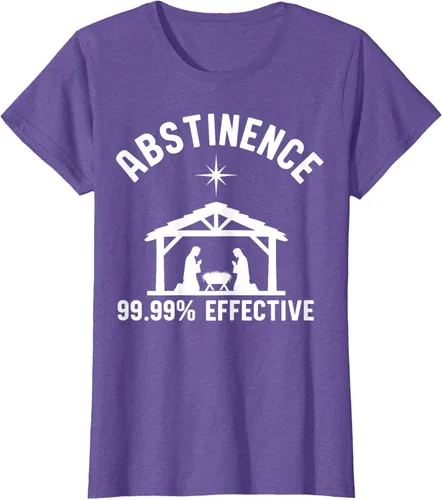 Vista 24 de Abstinence 99.99 Percent Effective Nativity Christmas Joke T-Shirt