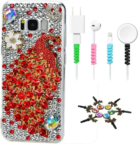 Vista 25 de Sparkle Funda compatible con Samsung Galaxy J2 Prime – Elegante funda 3D hecha a mano con diseño floral de búho nocturno con protector de cable