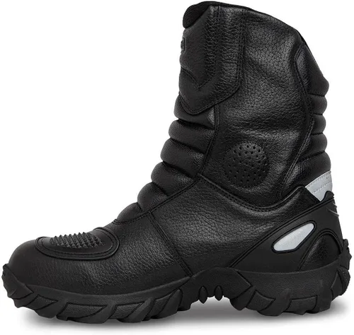 Vista 3 de WORKLAND 76222 Motorcycle Boots for Men - Work Boots For Men - Combat Tactical Mens Boots - Biker Boots for Touring, Sport - Full Leather