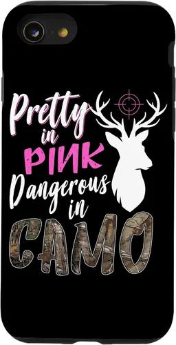 Vista 18 de Funny Pink Camo Hunting Graphic Women Deer Buck Hunters Case for iPhone 17
