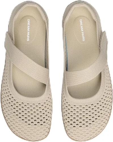 Vista 10 de DREAM PAIRS Zapatos planos Mary Jane de punta ancha para mujer Marrón