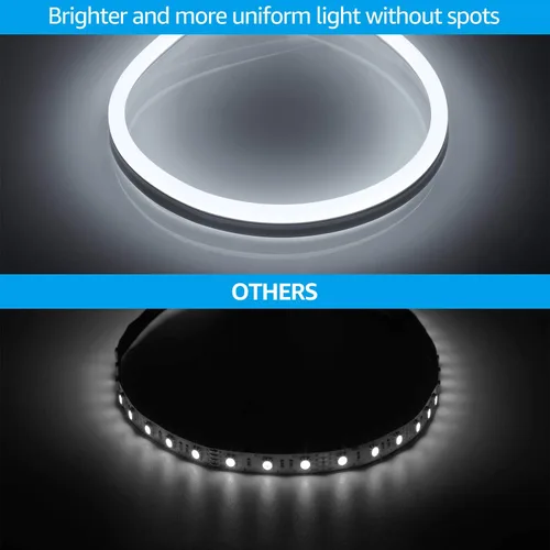 Vista 3 de TORCHSTAR Cuerda de luces LED de neón de alta calidad de 50 pies, decoración flexible de festivales, impermeable IP67 para exteriores, enchufe UL