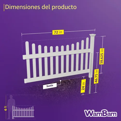 Vista 6 de Zippity Outdoor - Componentes totalmente americanos 1 panel + 1 poste, ZP19041, valla de vinilo sin excavación, fácil de instalar