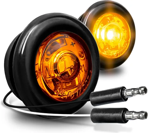 Vista 22 de TRUE MODS Luz de marcador LED redonda ámbar de 3/4 pulgadas para remolque 12V [DOT FMVSS 108] [SAE P2PC] [Salida semiesférica] [Impermeable IP67]