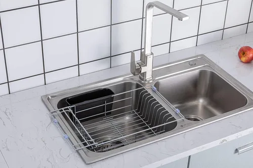 Vista 5 de Premium Racks Escurridor extensible para platos sobre el fregadero, acero inoxidable 304, duradero