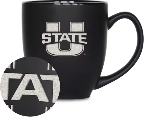 Vista 11 de Rico Industries - Taza de cerámica mate negra con grabado láser estándar de 15oz para NCAA (escuelas T & U) - Para bebidas calientes o frías