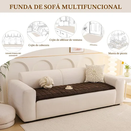 Vista 5 de MEETSKY Funda de sofá lavable para perros, fundas de sofá para sofá de 2 cojines, protector de sofá biplaza antideslizante, apto para mascotas