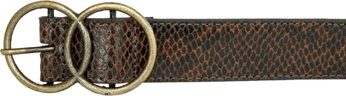 Vista 2 de Lucky Brand Women's Snakeskin Double Ring Belt with Comfortable Center Bar Buckle