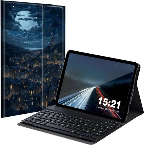 Vista 22 de Funda de teclado para Samsung Galaxy Tab S6 Lite 2022/2020, Galaxy Tab S6 Lite SM-P610/P613/P615/P619 con teclado Bluetooth inalámbrico desmontable