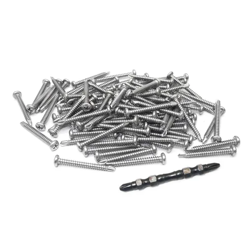 Vista 11 de Tornillos autorroscantes de acero inoxidable 410 #8 x 1/2" (13mm) Tornillos autoperforantes Phillips Pan Head Tornillos autoperforantes 100 piezas