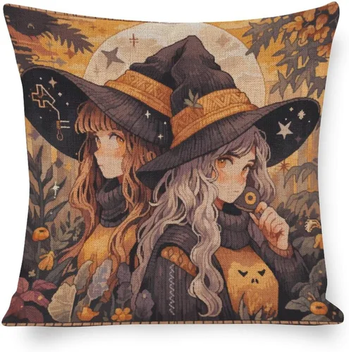 Vista 14 de Fundas de almohada decorativas con diseño de calabaza blanca en acuarela para sofá, muebles de patio, decoración del hogar, 16 x 16 pulgadas