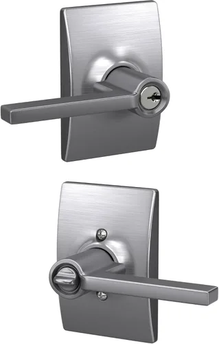 Vista 78 de Schlage F51A LAT 716 Latitude - Manija de puerta con bloqueo de entrada con llave, en acabado de bronce envejecido