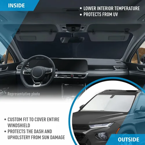 Vista 5 de CLIM ART Parasol para parabrisas para Chevrolet (Chevy) Trailblazer 2021-2026 – Parasol plegable a medida, protector solar del vehículo, cubierta
