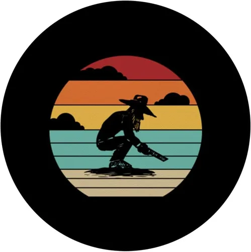 Vista 3 de Retro Prospecting Miner Placer Minería Oro Panorámica PopSockets Intercambiable PopGrip