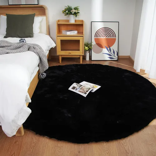 Vista 11 de Ghouse Alfombra ultrasuave de pelo sintético de conejo 2x3, alfombras lavables a máquina para dormitorio, alfombras esponjosas para sala de estar