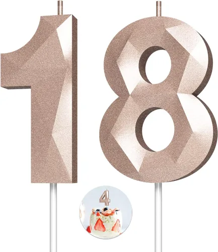Vista 42 de Velas de cumpleaños con números (0 velas negras), forma de diamante 3D, decoración de pastel de feliz cumpleaños para niños y hombres, cumpleaños