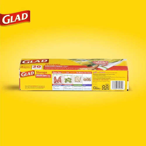 Vista 3 de Glad Bolsas de almacenamiento de alimentos con cremallera para congelador - Galón - 20