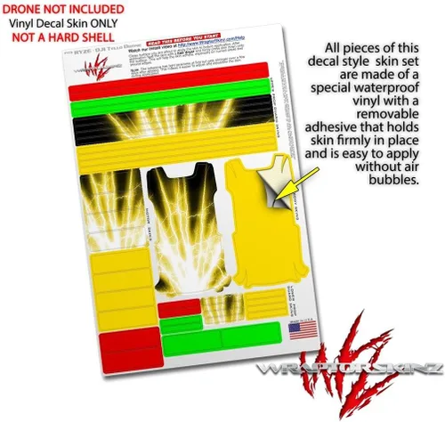 Vista 4 de Skin Wrap 2 Pack para DJI Ryze Tello Drone rayo amarillo Drone No Incluidas