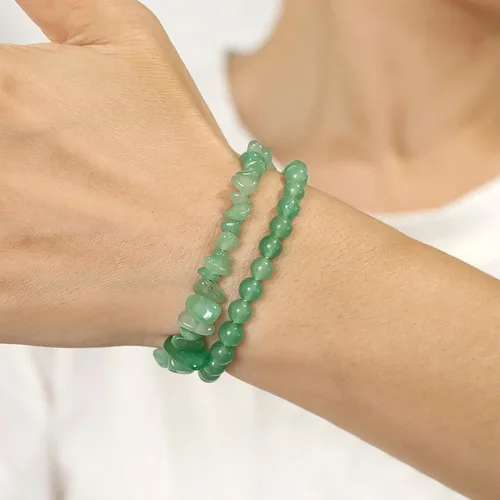 Vista 9 de Pulseras de cristal curativo para mujer, 2 pulseras de piedra natural de 0.236 pulgadas, pulseras elásticas de cuentas de cristal hechas a mano