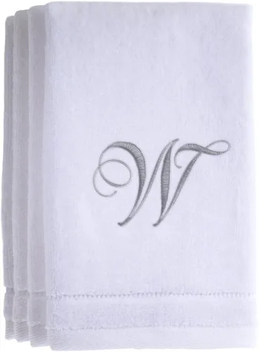 Vista 25 de Set de 4 toallas bordadas, de 11 x 18 pulgadas, extra absorbente, de algodón, acabado suave de terciopelo. Para baño/cocina/spa