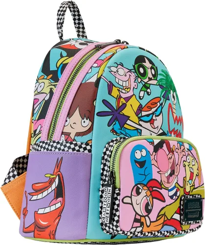 Vista 4 de Loungefly Mini mochila de collage retro de Cartoon Network, Multi, Mochila