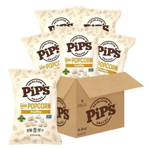 Vista 14 de Palomitas de Maíz Mini Tradicional de Pipcorn por Heirloom Pip's Snacks - Sal Marina, 1 oz 24 pz - Paquetes de Snack Saludables y Sin Gluten, Maíz
