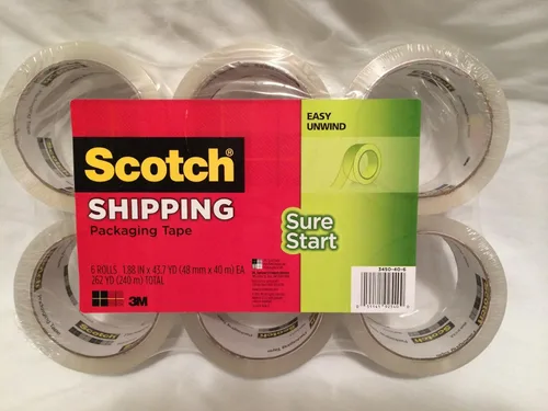 Vista 2 de Scotch Sure Start Shipping Cinta de embalaje, 1.88 in. x 54.6 yardas, transparente, 6 rollos/paquete