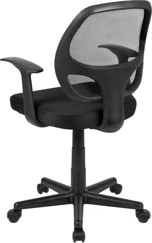 Vista 5 de Flash Furniture Flash Fundamentals Silla de oficina ergonómica giratoria de malla negra con brazos