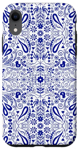 Vista 25 de Folk Art Pattern Blue Chinoiserie Birds Flowers Scandinavian Case for iPhone 17
